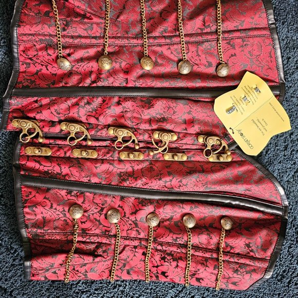 Red and gold corset